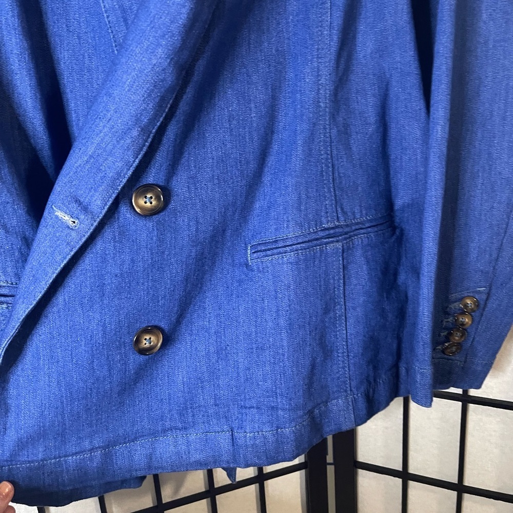 NWT Lane Bryant Stylish Blue Double Breasted Denim Blazer Size 20 - Picture 7 of 11